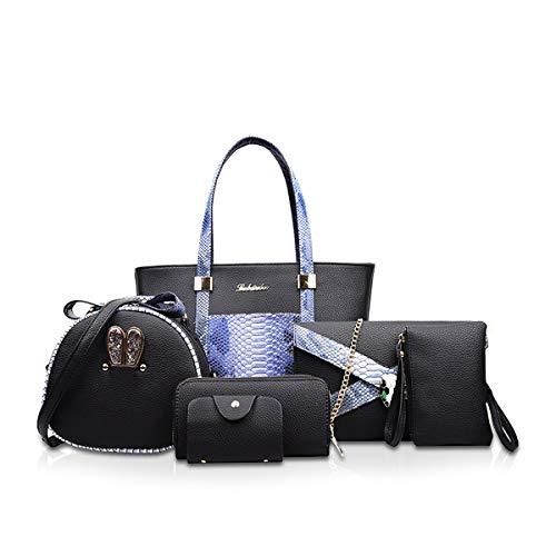 NICOLE & DORIS Sac à Main Femme Élégant - Sac Fourre-Tout Moyen Avec Bandoulière Et Pendentif Arc - Noir Chic Et Pratique