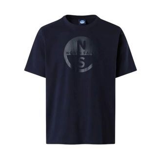 North Sails T-Shirts, male, Blue, Size: 2XL T-shirt with maxi print