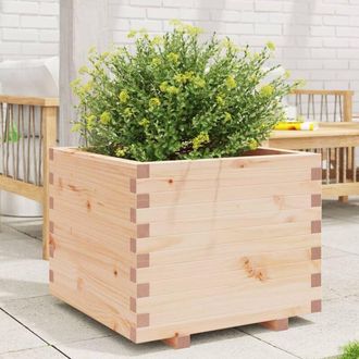 vidaXL Jardinera Madera Maciza De Pino 60x60x49,5 Cm Vidaxl