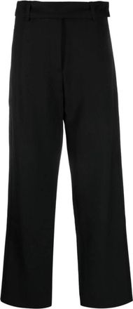 STUDIO NICHOLSON Zwarte wijde broek - Dames - Wijde Broeken - Zwart - XS - Wol - Broeken