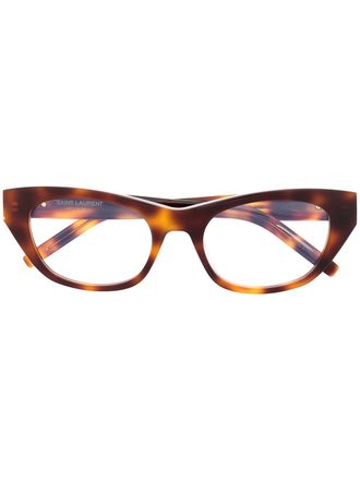 Saint Laurent Eyewear SLM80 oval-frame glasses - women - Acetate - 52 - Brown