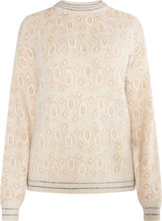 Usha Gebreide trui Dames Beige Veelkleurig