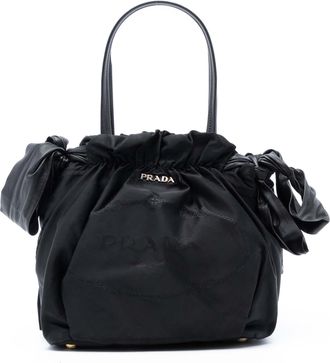 Prada TPrada Black essuto Logo Bow Satchel