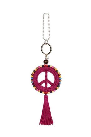 The Sak Yarnicharmz Crochet Peace Dangle in Pinkberry at Nordstrom