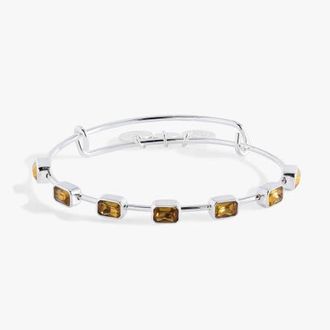 Alex and Ani November Birthstone Emerald Cut Bangle in Silver at Nordstrom