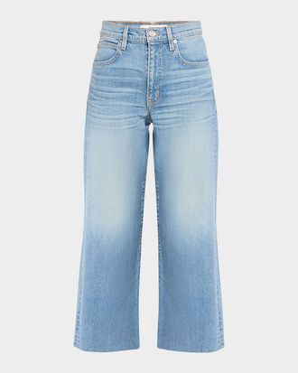 Slvrlake Denim Grace Wide Ankle Jeans with Raw Hem