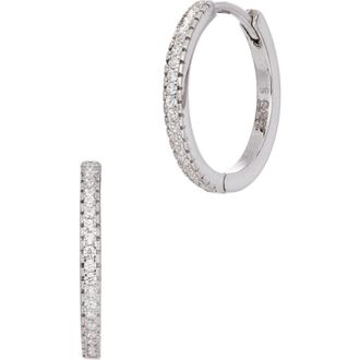 Savvy Cie Jewels CZ Huggie Hoop Earrings in Silver at Nordstrom Rack