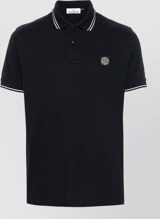 Stone Island slim-fit cotton piqu&eacute; short-sleeve polo shirt