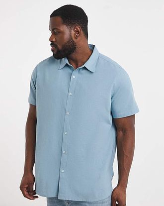 Jacamo Short Sleeve Linen Blend Shirt