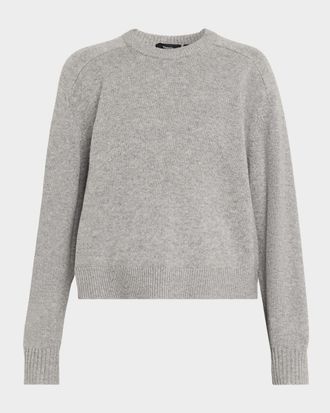 Theory Cashmere Cropped Crewneck Sweater