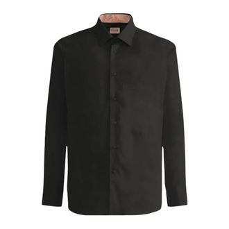Alviero Martini 1A Classe Camicia Slim Fit - Heren - Zakelijke Overhemden - Zwart - XL - Katoen - Overhemden