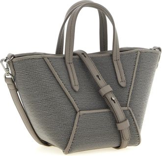 Brunello Cucinelli Monili-Embroidered Top Handle Bag - Gray