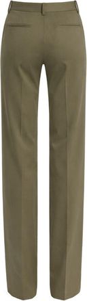 Victoria Beckham Wool-Blend Straight-Leg Trousers - Green