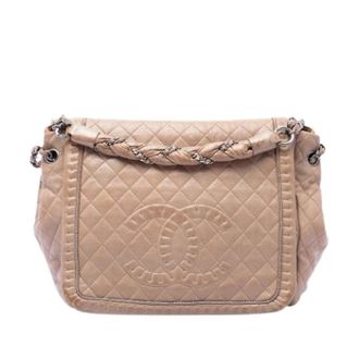 Chanel Pre-owned Flap Bag - Dames - Pre-owned - Beige - Maat: ONE Size Zijde