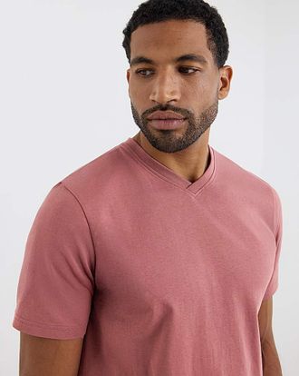 Jacamo Pure Cotton V Neck T-Shirt Long
