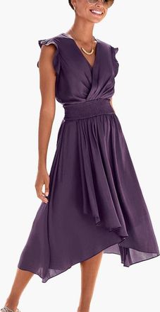 Lascana Ruffle Satin Dress in Purple at Nordstrom, Size 10