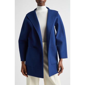 Max Mara Edile Cashmere Double Face Wrap Coat in China Blue at Nordstrom, Size 10