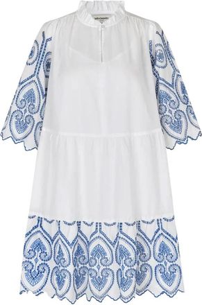 Lollys Laundry Short Dresses, female, White, M, Short Dress with Embroidered Details