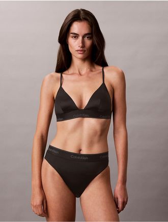 Calvin Klein Womens Icon Shine Swim Bikini - Black - XL