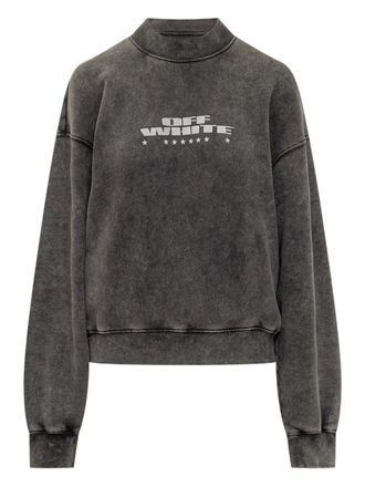 Off-white Sweater met ronde hals en ster - Zwart