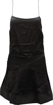 Derek Lam 10 Crosby Cami Flounce Mini Dress in Black Viscose