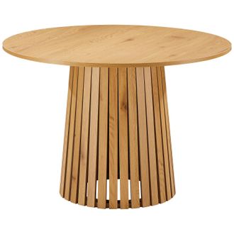Happy Garden Mesa De Comedor Redonda De Madera Natural 110cm Estilo Escandinavo Liv