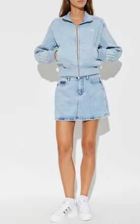 adidas Denim Jacket With Embroidered Logo, Womens, Blue