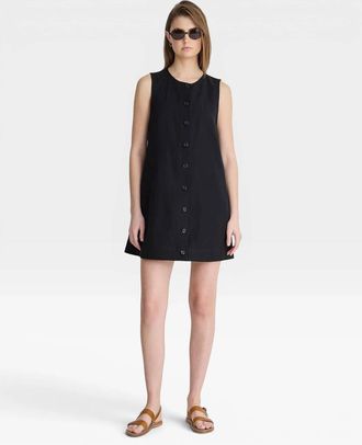Apiece Apart Godet Mini Dress In Black