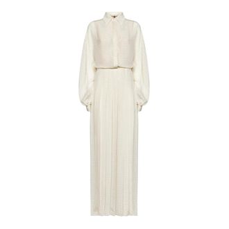 Fendi Dames, Jurken, Wit, Maat: 2XS Zijde