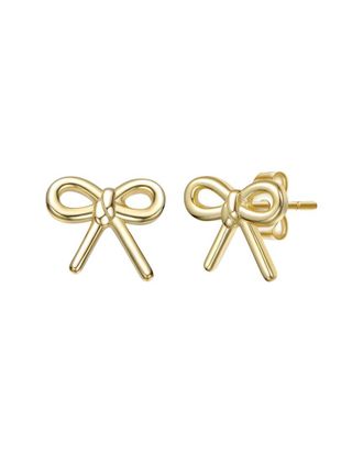 Genevive 14K Plated Bow Earrings