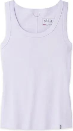 Stio | Womens Essential Ribbed Tank Top, Size Extra Small in Lavender Haze Heather | Cotton