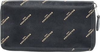 Balenciaga Pre-owned Womens Bazar Logo Flap Continental Wallet in Black Leather - One Size