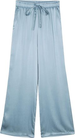 Seventy silk straight-leg trousers - women - Spandex/Elastane/Silk - 46 - Blue