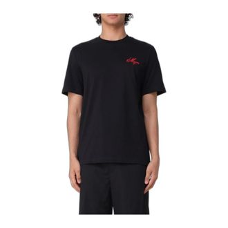 Msgm Camiseta de algod&oacute;n con logo bordado - Tops - Hombre - Negro - XL