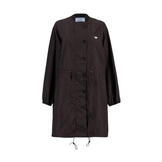 Prada Dames, Mantels, Bruin, Maat: XL Nylon