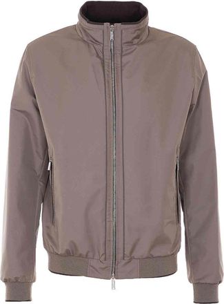 Moorer Brown Manetti Jacket With Frontal Zip Closure