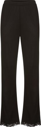 Lascana Schlafhose LASCANA, Damen, Gr. 32/34, N-Gr, blau (schwarz), Single Jersey, Obermaterial: 100% Viskose, unifarben, bequem lang, Hosen Schlafhose, mit S