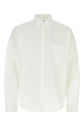 Balenciaga White Logo Print Shirt