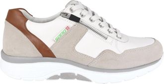 Mephisto Amory Rollende Wandelsneaker Grijs/Wit - Heren - Sneakers - Grijs - 42 1/2 EU - Leer - Schoenen