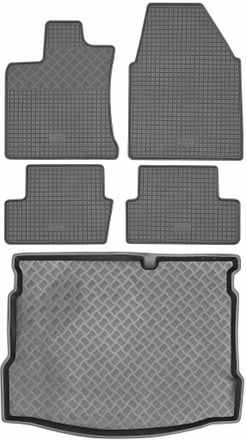 OEM Juego De Alfombrillas De Goma Para Coche Y Alfombrilla Para Maletero Para Nissan Qashqai I Crossover (2007-2013)