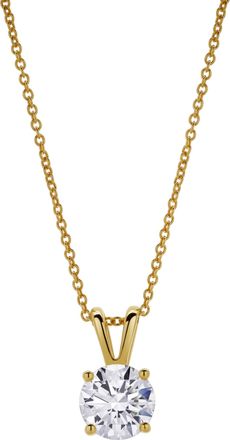 LuvMyJewelry Lucent 14K Gold Round Lab Grown Diamond Pendant - 1.09 Ct