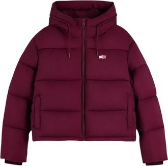 Tommy Jeans TJW Hooded Puffer Jacket - Dames - Winterjassen - Rood - M - Nylon - Jassen