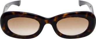Alexander McQueen Logo Oval Zonnebril - Dames - Zonnebrillen - Bruin - ONE Size - Nylon - Accessoires