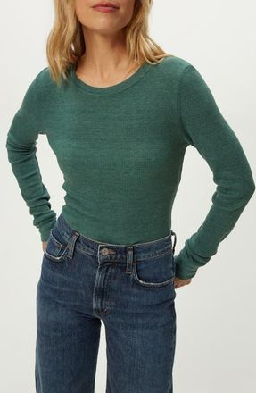 Michael Stars Juliet Long Sleeve Thermal Tee in Emerald at Nordstrom, Size Medium