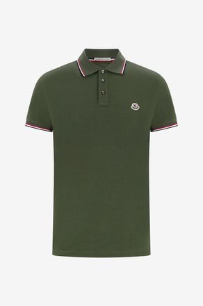 Moncler Kurzarm-Polohemd mit dreifarbigen Details