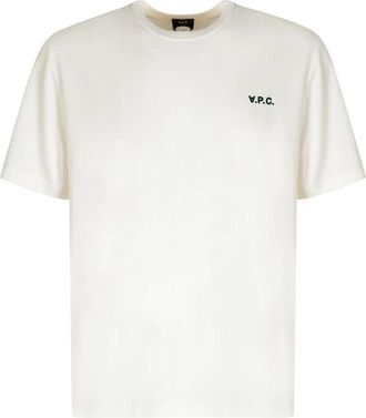 A.P.C. V.p.c. T-shirt met logo - Heren - T-shirts - Wit - L - Katoen - Tops