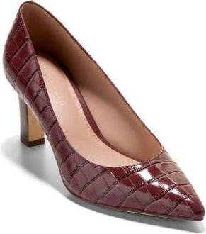 Cole Haan Mylah Snakeskin Embossed Pump in Mahogany Croc Print Leather at Nordstrom Rack, Size 9.5