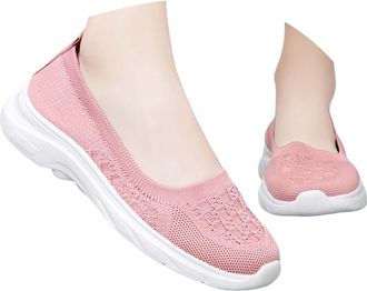 Generic Clearance UK Women Slip On Walking Shoes Mesh Breathable Lightweight Casual Orthopedic Sneakers for Spring Summer Sport Shoe Ladies Wide Fit Trainers 