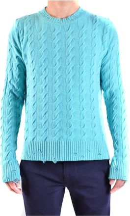 Laneus Rondgebreide trui - Heren - Ronde hals truien - Blauw - L - Wol - Truien & Vesten
