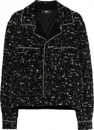 Amiri Mens Beaded Tuxedo Jacket In Black